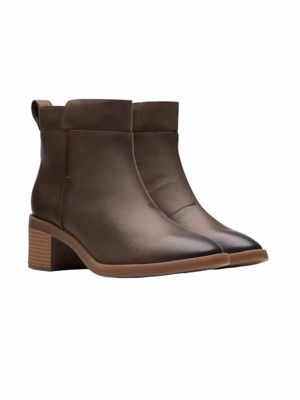 NEW CLARKS women's lileigh charm ankle boot in mushroom oiled leather